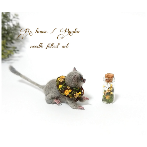 羊毛フェルト 人形『 mini ショウガラゴ ( Bushbaby