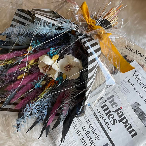 ドライフラワー モンスターカラースワッグブーケ 花束 開店祝 お祝い