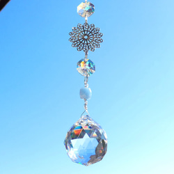 全てスワロフスキー*ミニシャンデリアサンキャッチャー サン