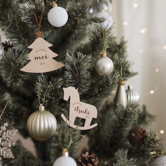 特集掲載 ⬛︎ お名前オーダー ◎ クリスマス オーナメント 木製