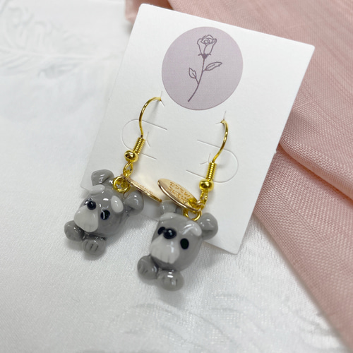 ピアス ハンドメイド シュナウザー アクセサリー 720円 ピアス（その他 