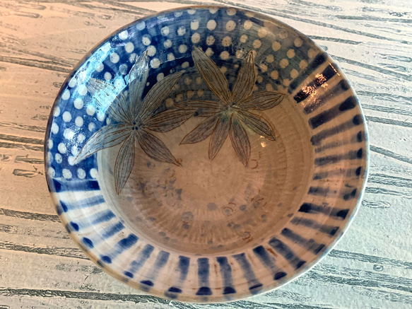 藍花陶器鉢_陶器鉢 3枚目の画像
