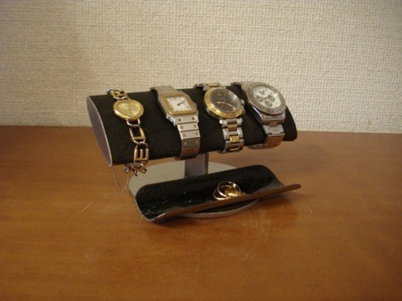 腕時計スタンド　ラッピング　名入れ　ブラックでかい楕円パイプ男性用腕時計スタンド　ak-design　20130320 4枚目の画像