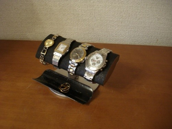 腕時計スタンド　ラッピング　名入れ　ブラックでかい楕円パイプ男性用腕時計スタンド　ak-design　20130320 7枚目の画像