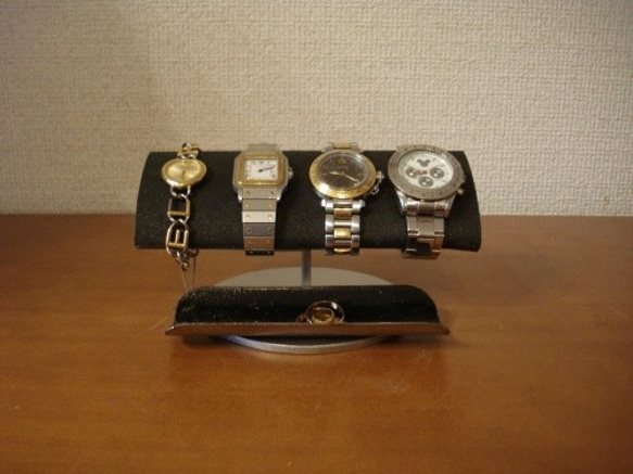 腕時計スタンド　ラッピング　名入れ　ブラックでかい楕円パイプ男性用腕時計スタンド　ak-design　20130320 2枚目の画像