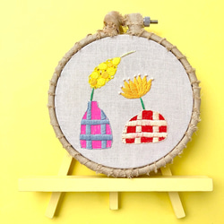 刺繍 壁飾り 楽天市場】刺繍 地刺しキット プチフレームの壁飾り ひまわり