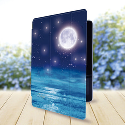 【月夜-月と星と海と 】手帳型iPadケース【バックカバー：ハードタイプ】片面印刷/カメラ穴有/はめ込み式 2枚目の画像