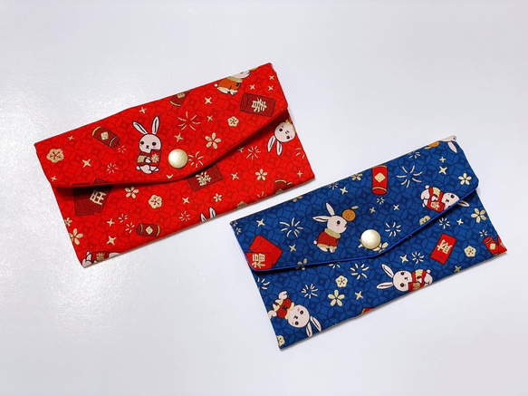 Xingsen-cloth 赤い封筒バッグ ウサギ 旧正月のグループ礼拝は自由に文字を刺繍できます（中国語/英語） 1枚目の画像