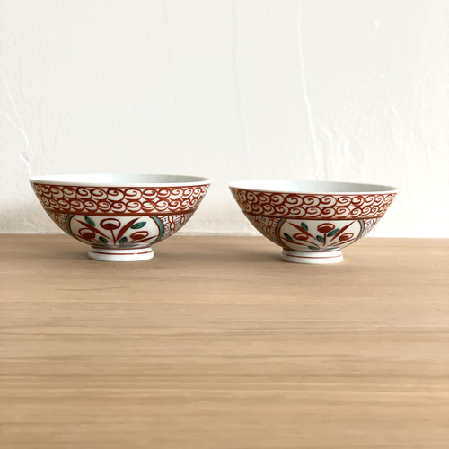 京焼・清水焼】京都 水野春陽窯 色絵 小紋 茶碗 夫婦 茶碗・めし碗