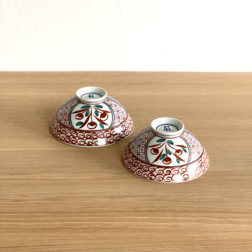 茶道具 清水焼 色絵 波松絵 茶碗 在印(A603) 茶道具 清水焼 色絵 波松絵 茶碗 在印(A603) 茶道具 清水焼 色絵 波松