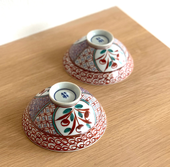 京焼・清水焼】京都 水野春陽窯 色絵 小紋 茶碗 夫婦 茶碗・めし碗
