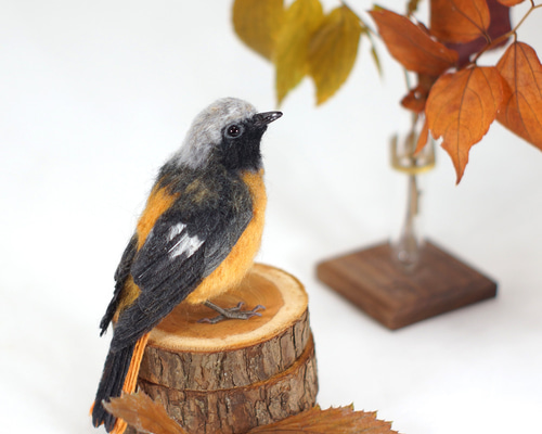 羊毛フェルト　野鳥　アオサギ幼鳥
