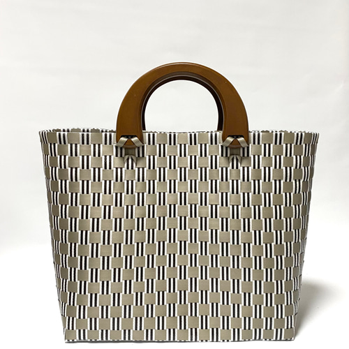 CHECK＆STRIPE / moily かごバッグ L