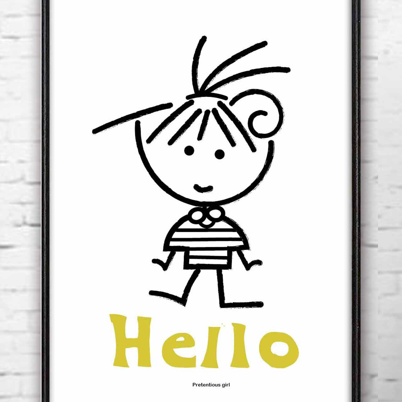 おしゃまな女の子　送料無料　イラスト　アート  アートポスター　ポスター  　885