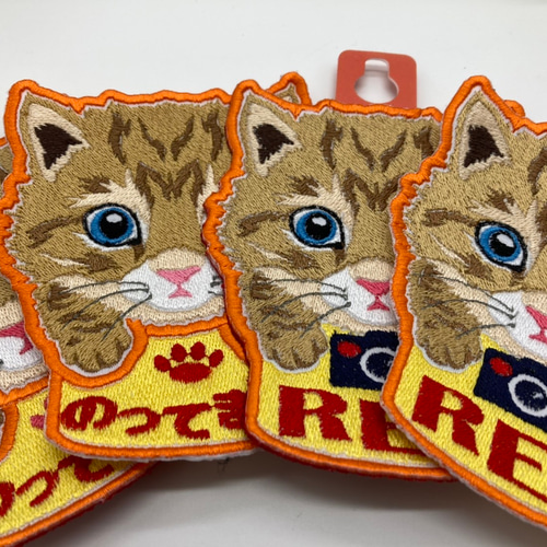 ネコちゃん 乗ってます 録画中 刺繍ワッペンステッカー 吸盤
