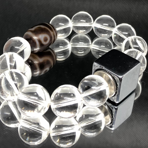 希少！テラヘルツ ブレスレット☆高級感溢れる天珠型☆内径約16～17cm