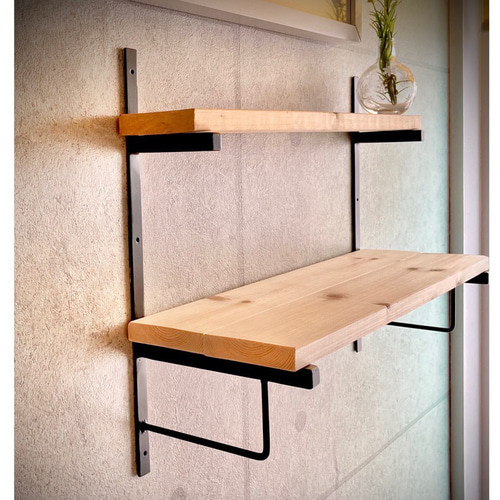 アイアンウォールブラケット / 棚受け : アイアン家具 壁掛けラック