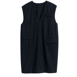 ウール混紡ワンピース　ノースリーブワンピース　ジャンパースカート　ブラック　S-XL #072 18枚目の画像