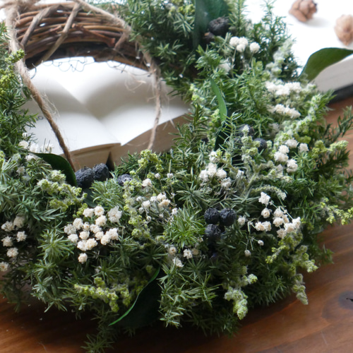 フレンチリース　かすみ草 プリザーブドフラワーで作る☆かすみ草リース | iichi 日々の暮らしを