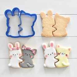 ピタッとうさぎ＆ねこクッキー型・クッキーカッター クッキー型 Cookie