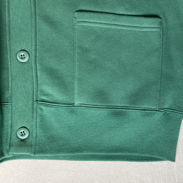 [男女皆宜] 裡面有刷子！寬鬆吸汗開襟衫【綠色】 第8張的照片