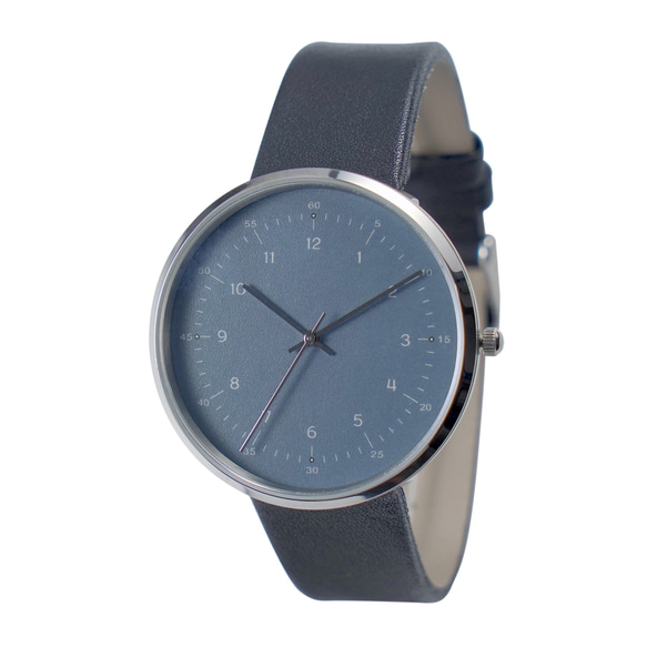 極簡小數字手錶 藍色錶面 個性錶 全球免運 全球免運 第1張的照片