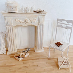 ミニチュア ドールハウス マントルピース 暖炉 カスタムブライス シャビー 家具 2枚目の画像