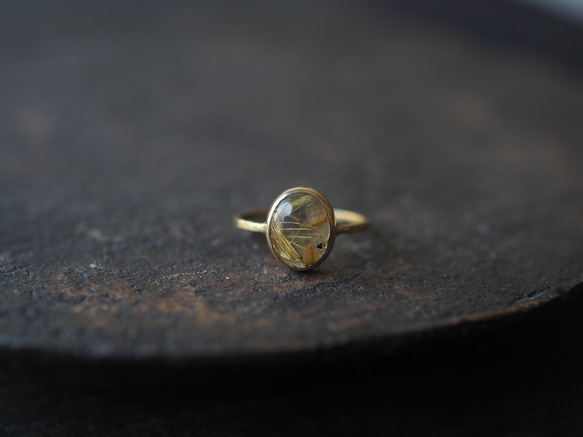 rutile quartz brass ring (shuurei) 9枚目の画像