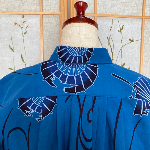 あ＊難あり！浴衣 リメイク パフ袖 ワンピース （着物リメイク 絞りの  