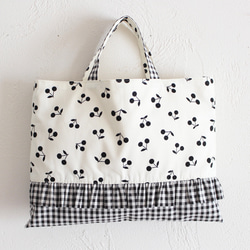 受注製作】入園入学2025 チェリー（ブラック）×ギンガムチェック