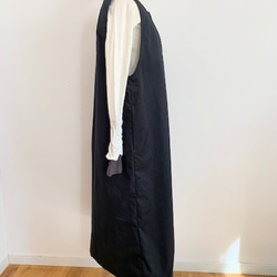 ●ジャンパースカート●黒●しっかり綿ポリツイル●着丈110ｃｍ●右ポケット付き 3枚目の画像