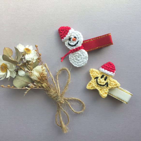 送料無料2つセット♩にこちゃんサンタと雪だるまのクリスマスベビー