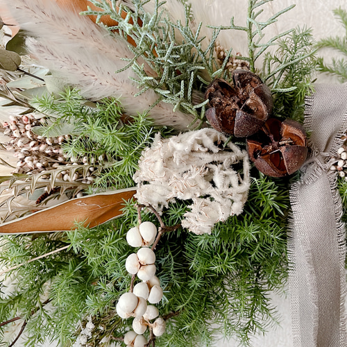 クリスマススワッグ 横長スワッグ ドライフラワー Creema限定