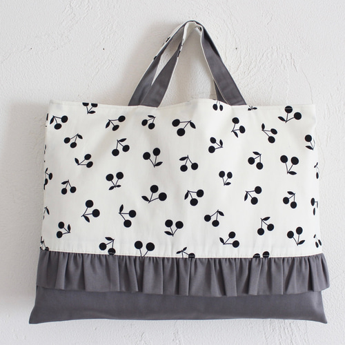 受注製作】入園入学2025 チェリー（ブラック）×ダークグレー 3点セット