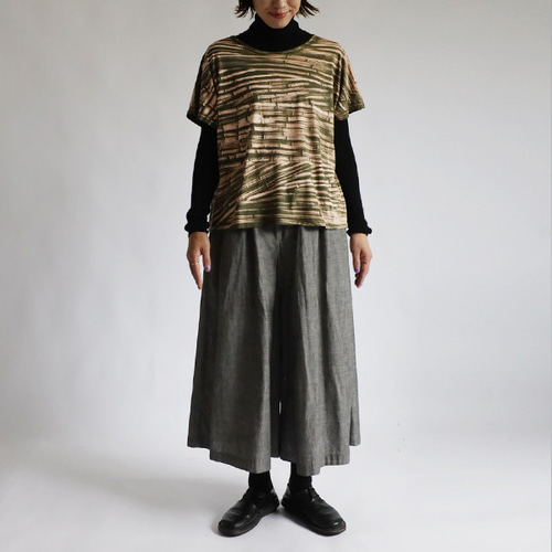 SALE『手染め抜き染めART衣×かぶるだけ/幅広 ワイド Tシャツ