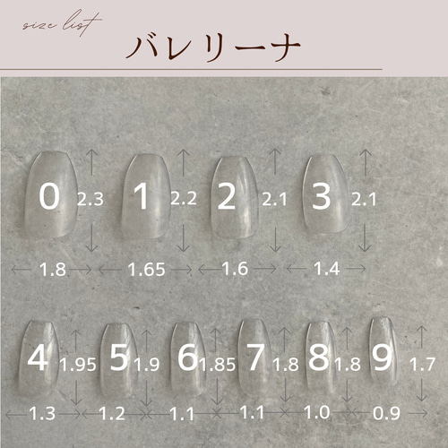 クリアサンプルチップ サイズご確認用 ネイルチップ（つけ爪） noel 