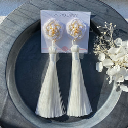 【nachi.】水引ピアス「金×白」 7セット 水引スタッドピアス | 花 - 津田水引折型 online shop