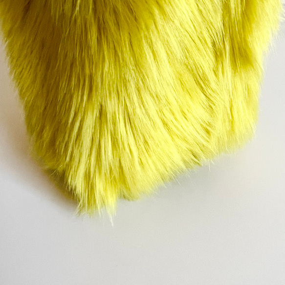 【sold out】ミニサイズ 3way eco fur ribbon tote bag（カナリアイエロー） 12枚目の画像