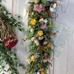 春色縦長ガーランド　ドライフラワー 春色縦長ガーランド ドライフラワー 春色縦長ガーランド ドライ