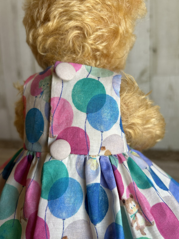 テディベアのお洋服【Mサイズ】　バルーンアニマルノンスリーブワンピA 8枚目の画像