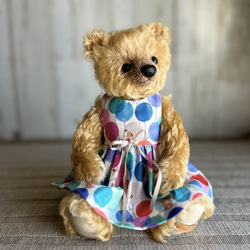 Nana Bee.♡テディベア 24㎝ ゴールドイエロー & クリームホワイト