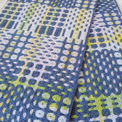 ラムウールの変化二重織りマフラー　手織り（品番194） 2枚目の画像