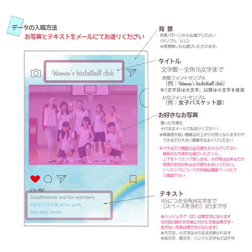 5枚set クリアファイル 名入れ無料 オーダーメイド 写真印刷 全6色 1枚 