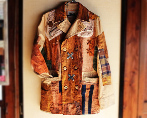 SAYOCAFE＋R/柿渋染めパッチの豪華ジャケット ジャケット 衣工房