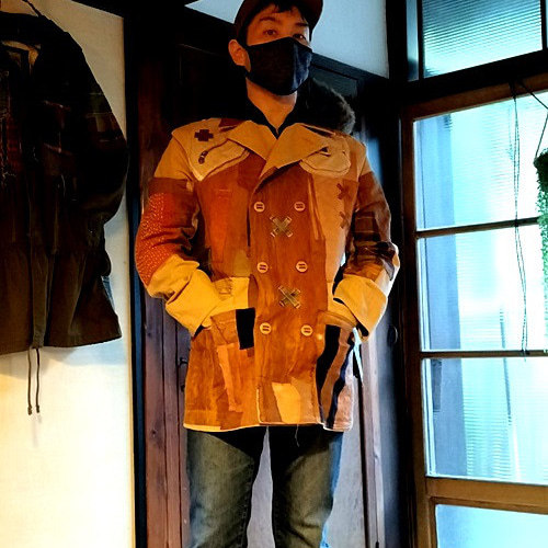 SAYOCAFE＋R/柿渋染めパッチの豪華ジャケット ジャケット 衣工房