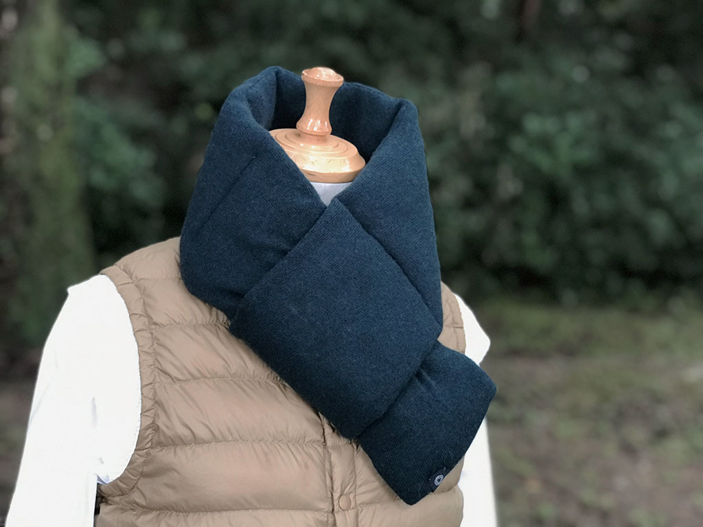 暖をつつむ　純カシミヤコンパクトマフラー　エジプシアンブルー