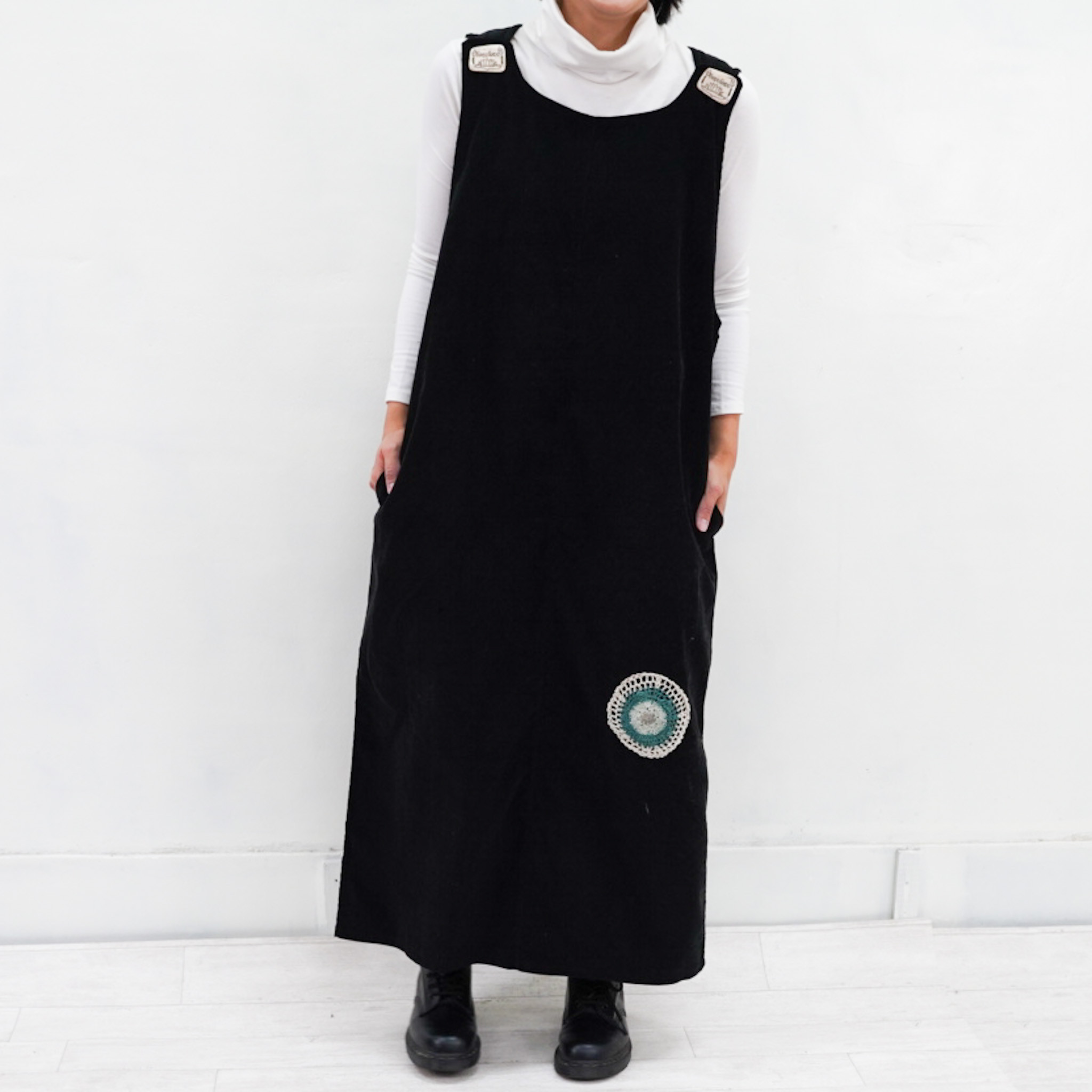 コーデュロイ　ジャンパー　スカート　ブラック