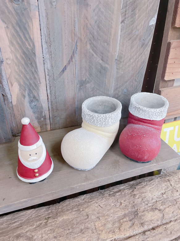 ラスト！3個セット♡クリスマス雑貨♡【陶器鉢くつ型】可愛い