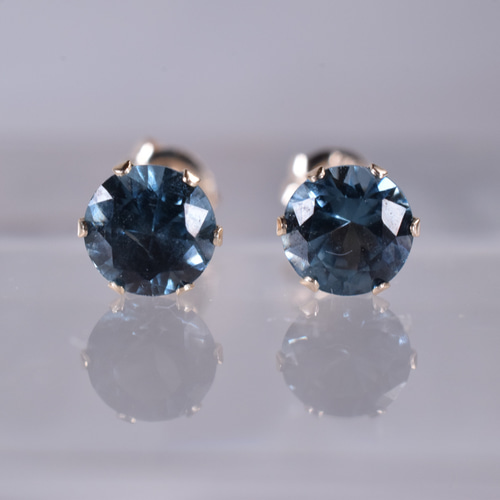 Kaya◆ブルーレースカルセドニー/ドゥルージー×ブルースピネルピアス ピアス K10イエローゴールド シーブルーカルセドニー ルビー