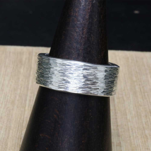 指輪 メンズ : 川面浮桜 平打ち リング 幅8mm シルバー シンプル 指輪 メンズ : 川面浮桜 平打ち リング 幅8mm シルバー シンプル